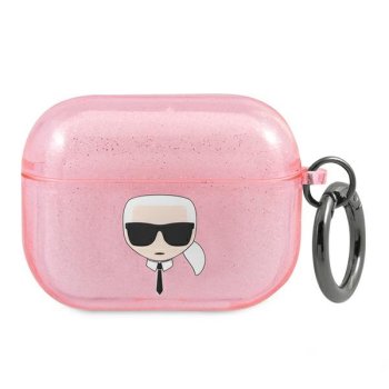 Karl Lagerfeld KLAPUKHGP AirPods Pro cover pink Glitter Karl`s Head