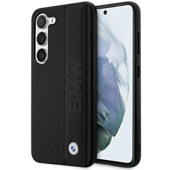 BMW Samsung Galaxy S23+ Case Leather Textured & Stripe Black