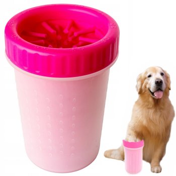 Silicone Dog Paw Cleaner for Dogs and Cats, Portable Paw Washer Cup, Large XL, Pink