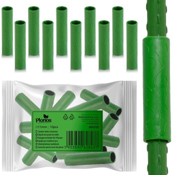 Connectors for 11 mm plant stakes Plonos PL-941, 10 pcs, green
