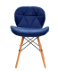 4Rico QS-186 Scandinavian Style Dining Room Chair, Navy Blue Velvet