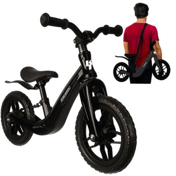 Kruzzel 25767 Balance Bike for Kids 2+ with 12 Inch Wheels, Black