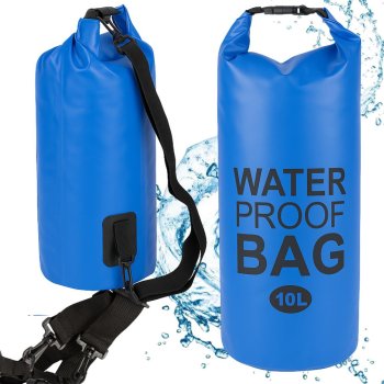 Waterproof dry bag backpack for kayak, 10L, blue