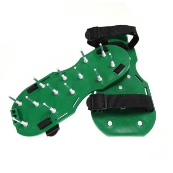 Spiked Lawn Aerator Sandals for Easy Grass Aeration, Green