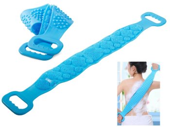 Bath Sponge Shower Body Legs Massager Silicone Brush, Blue