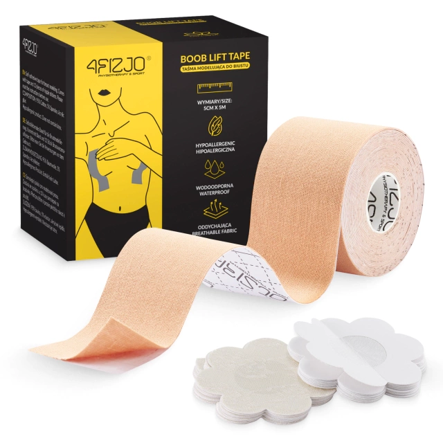 4FIZJO Breast Lift Tape for Body Shaping 5 m x 5 cm, Beige