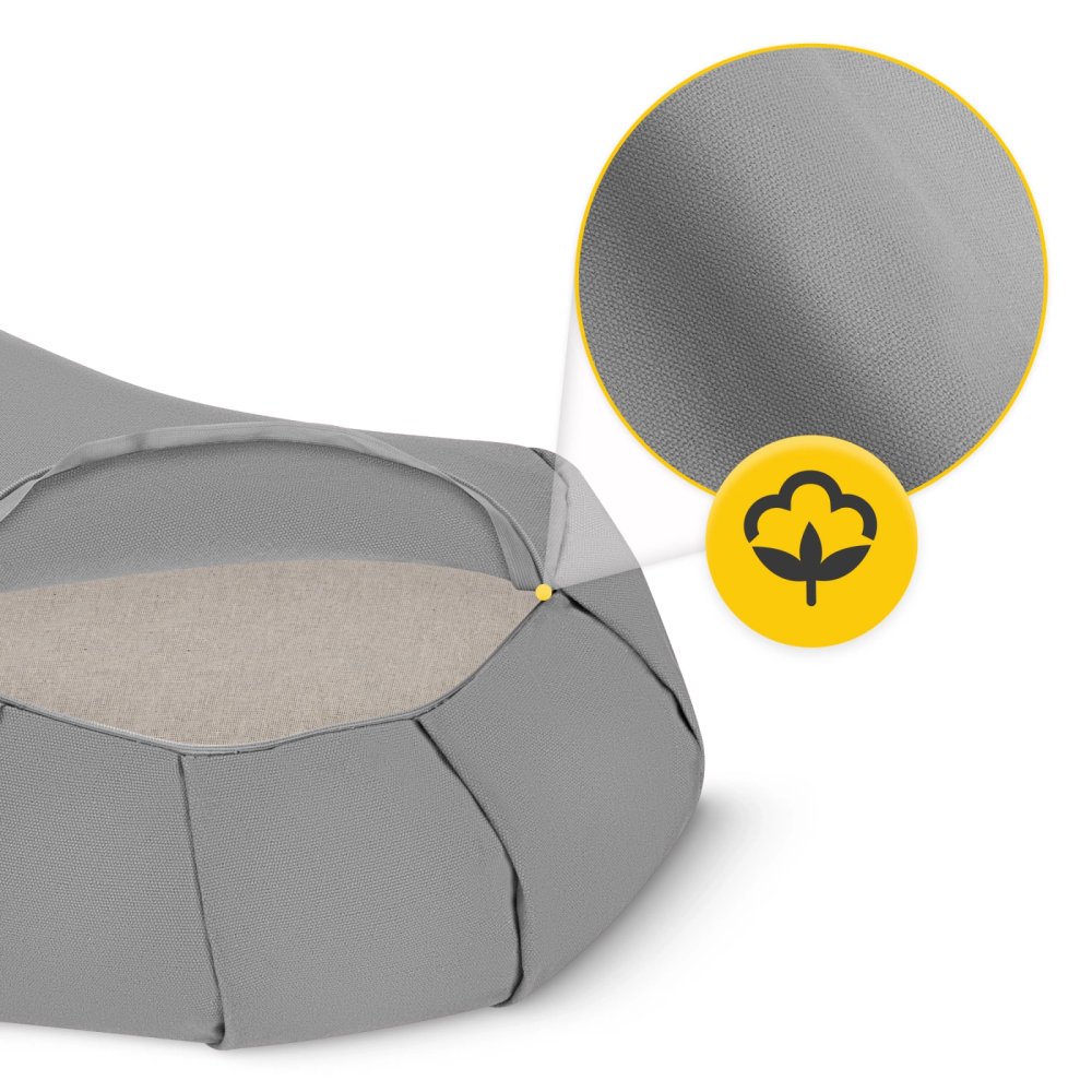 Meditation cushion 4FIZJO Zafu crescent, grey (1)
