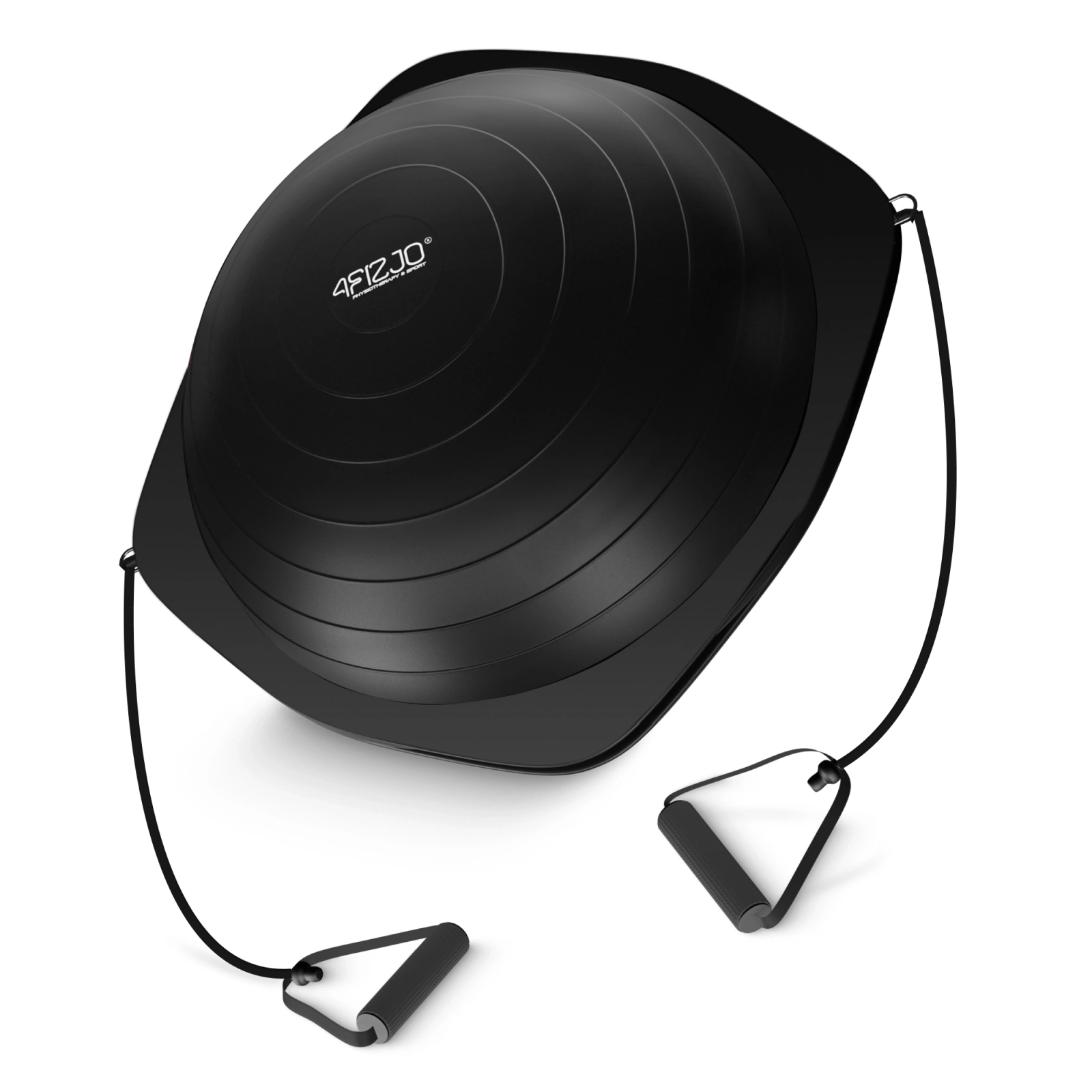 4FIZJO Balance Trainer Half Ball with Resistance Bands, Black