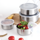 Kitchen Bowl Set with Lids, 5 Pieces, Stainless Steel