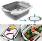 Foldable Plastic and Silicone Bowl with Colander and Cutting Board, 5 L