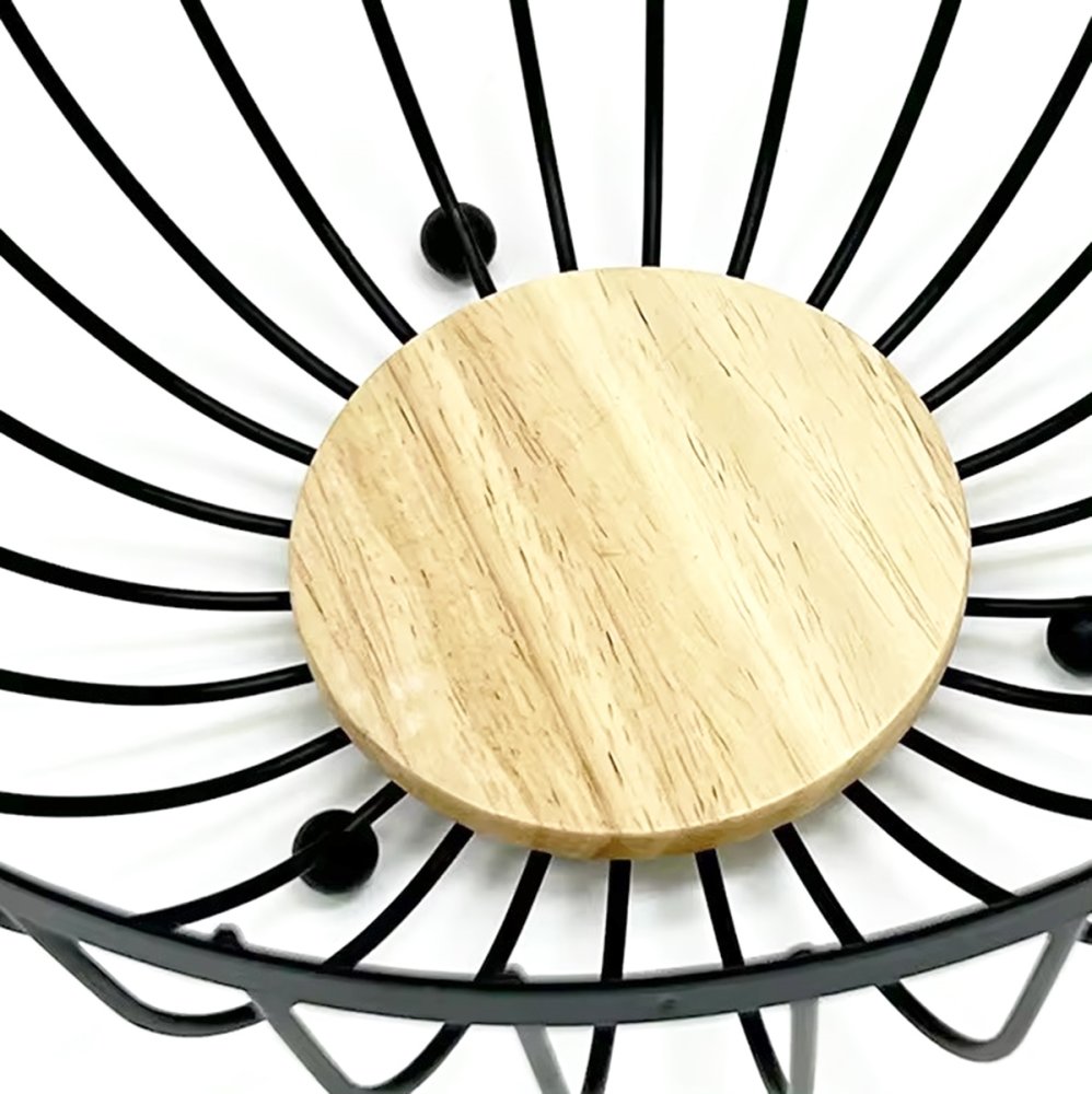 Stable Metal Fruit Bowl on Legs for Kitchen Counter, Black (2)