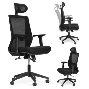 Ergonomic Office Chair ModernHome with Adjustable Headrest and Armrests, Black