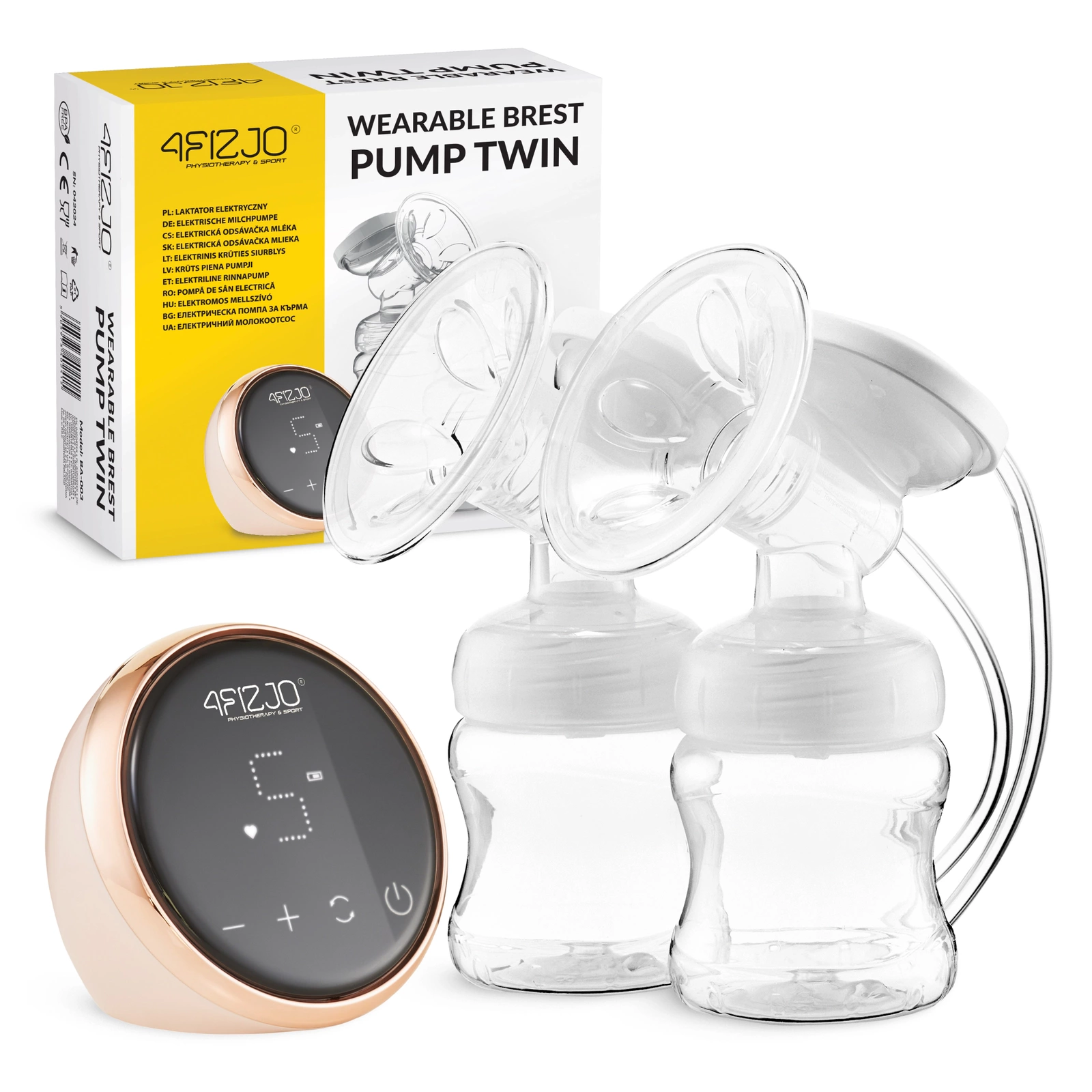 4FIZJO TWIN Wireless Double Electric Breast Pump, pink-white