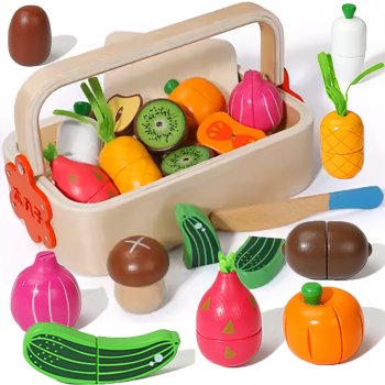 Kids Toy Wooden Magnetic Cutting Vegetables