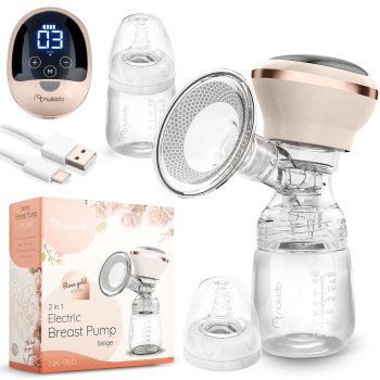 Electric Breast Pump, Lactator, Beige (Nukido NK-960)