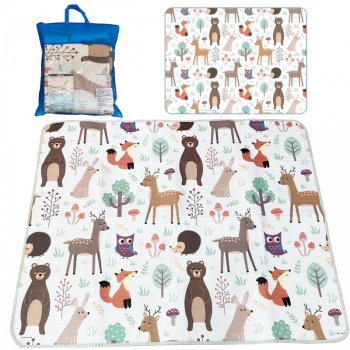 Children's NICEkids Thermal Foam Play Mat Carpet Rug, 150x180cm (Forest animals)