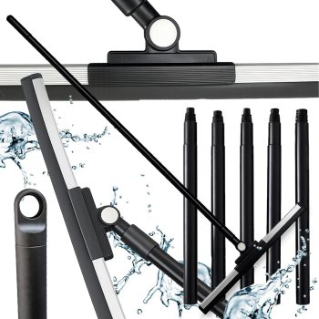 2-in-1 Floor and Window Squeegee Water Sweeper 131x51cm, black