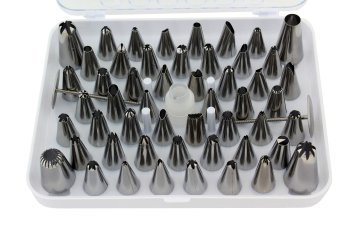 Cake Decorating Supplies Kit with 54 Icing Tips for Cupcakes Cookies
