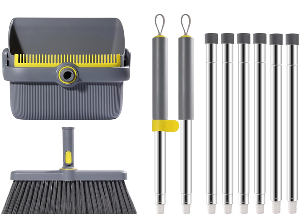 Broom and Dustpan Set with Long Handle Upright Cleaning Set 2-in-1 (1)