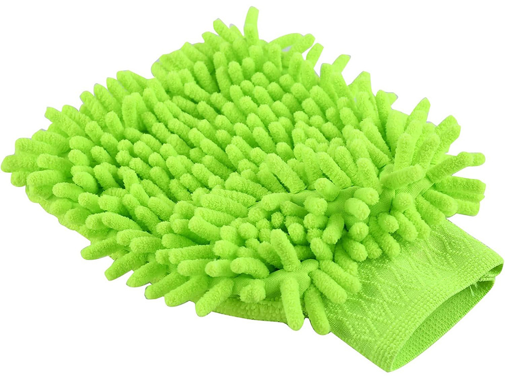 Double Sided Microfiber Car Wash Mitt for Cleaning and Detailing, Green (3)