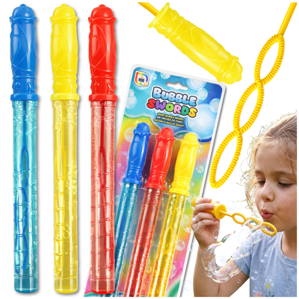 Giant Soap Bubble Wands Set for Kids, Large Bubble Swords, 3 Pcs