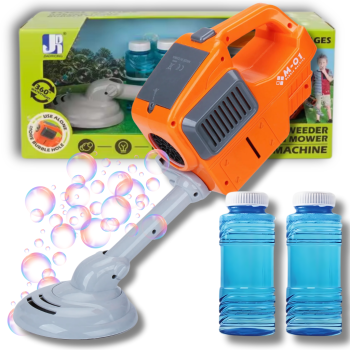 Lawn Mower Hand Grass Trimmer Soap Bubble Machine + Liquid