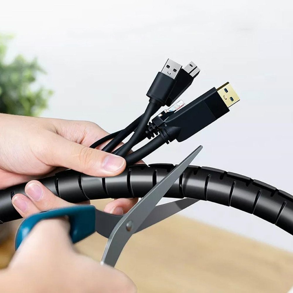 Flexible Cable Organizer with Clip, 2 m, black (3)