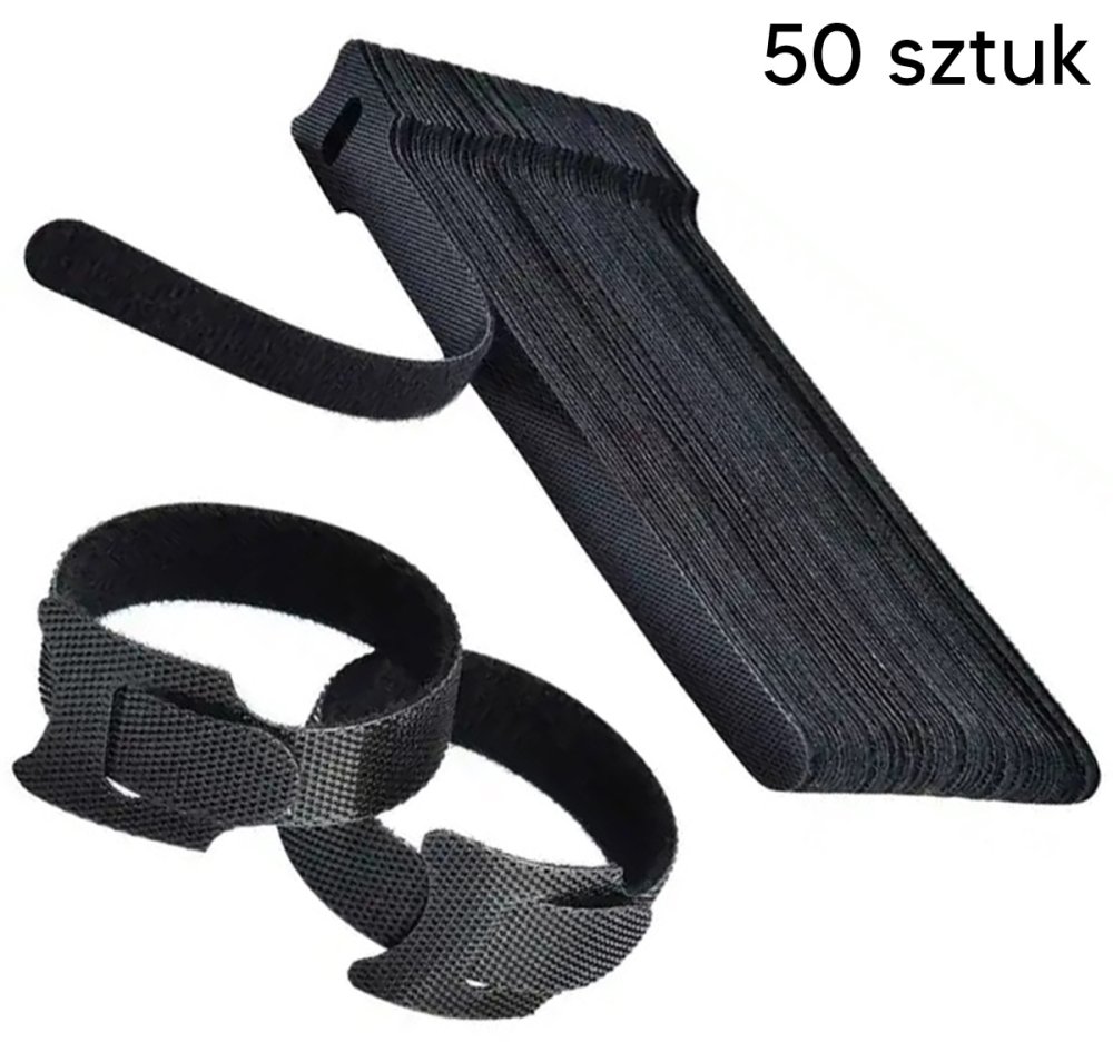 Reusable Hook and Loop Cable Ties 50 Pcs, Black (0)