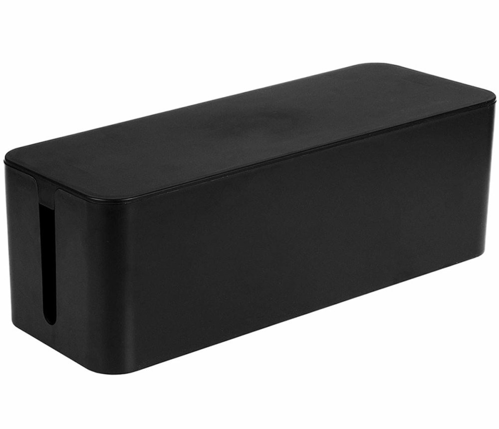 Dustproof Cable Storage and Management Box with Lid Cord Organizer, Black (6)