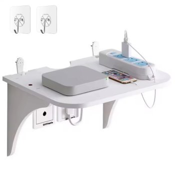 Wall Mount Shelf for Wi-Fi Router and Accessories, White
