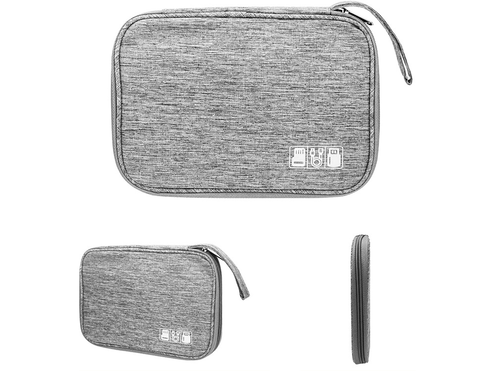 Travel Electronics Organizer Bag for Cables and Chargers, Grey (2)