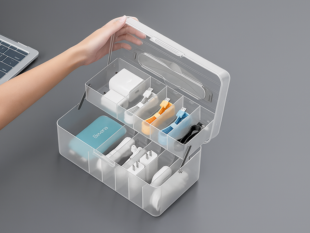 Multipurpose Organizer Box for Cables, Electronics, and Fishing Tackle (1)