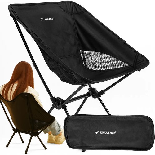Trizand 25074 Lightweight Folding Camping Chair, 120 kg, Black (0)