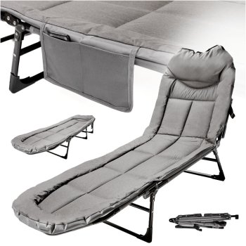 LUARO folding camping bed, lightweight portable field cot 190x63x30cm