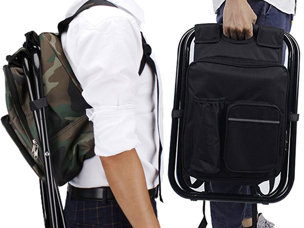 Folding fishing chair with backpack and thermal bag 3-in-1, camouflage (2)