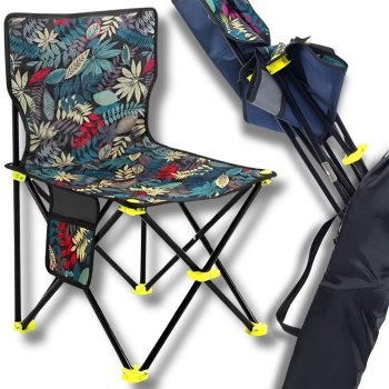 Folding Fishing and Camping Chair with Backrest and Pocket
