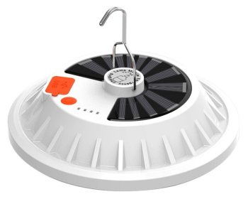 Camping LED lamp with solar panel, 60 LEDs, white