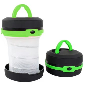 LED Foldable Telescopic Portable Camping/Hiking Flashlight, Emergency Lamp, Green