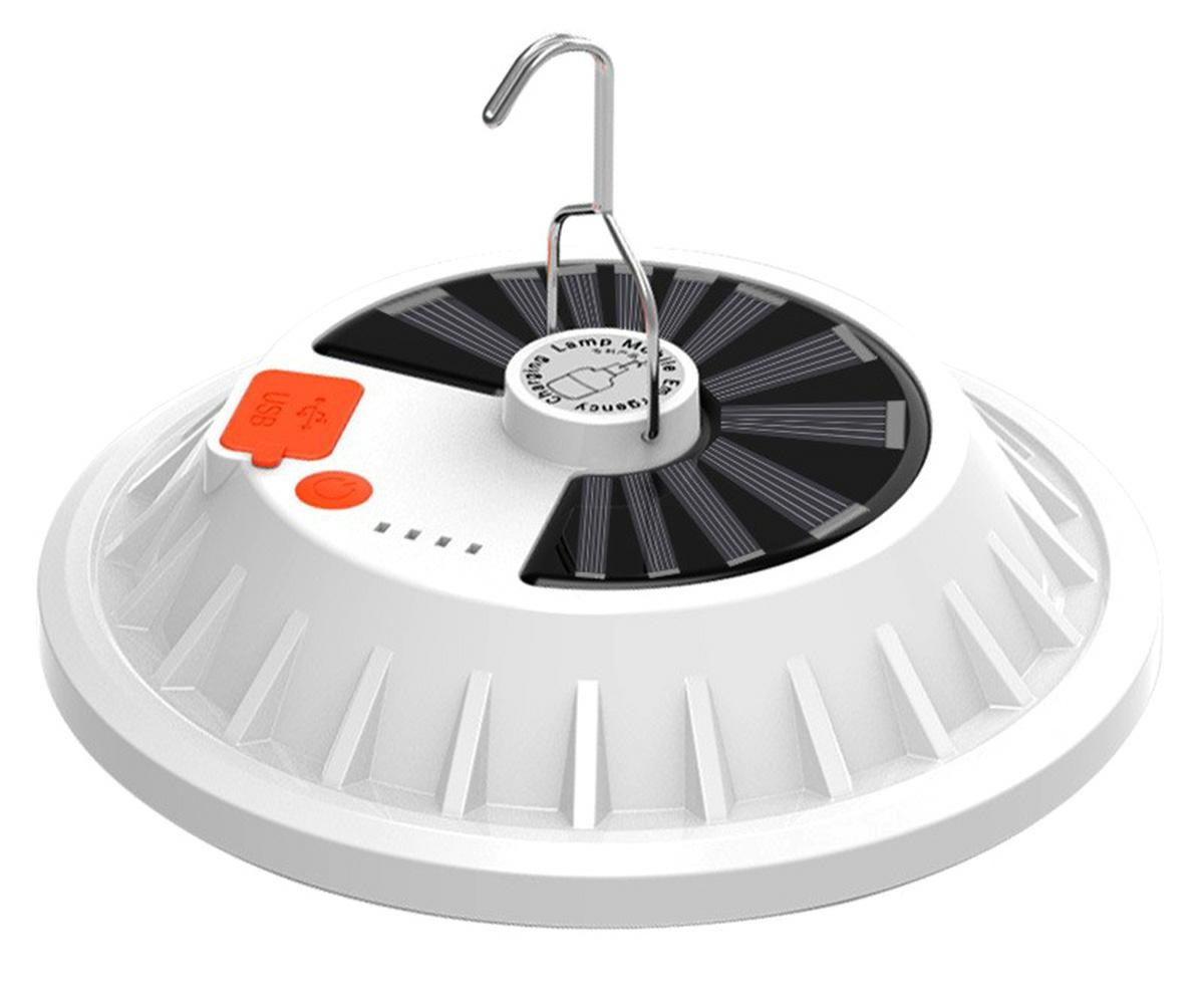 Camping LED lamp with solar panel, 60 LEDs, white