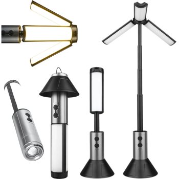 Telescopic LED Camping Lantern with Rechargeable Flashlight