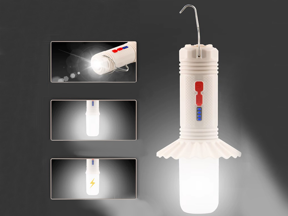 Rechargeable LED Camping Lantern with Power Bank, Multifunctional Flashlight (1)