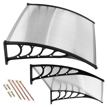 Door Canopy Awning 153x96 cm Polycarbonate Cover for Entrance Protection