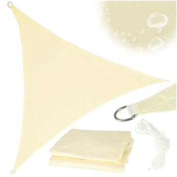 LUARO Waterproof Triangle Sun Shade Sail for Garden Patio 4x4x4m, Beige