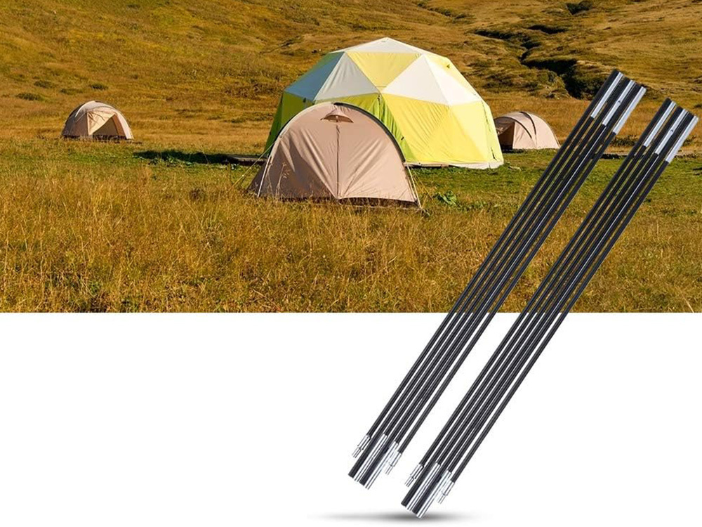 Folding tent pole frame, 6 sections, 340cm, 8mm, 2 pcs, black (2)