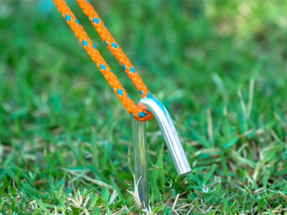 Tent Pegs Steel Anchors 31cm Set of 10, Silver (3)