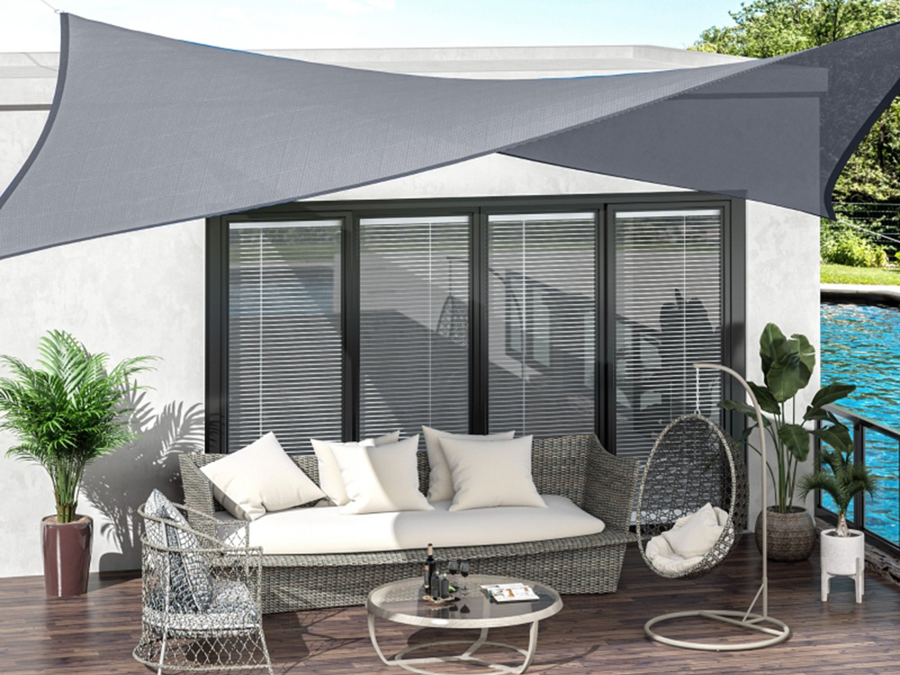 Garden Patio Waterproof Sun Shade Sail Awning Canopy 3x2m, Gray (1)