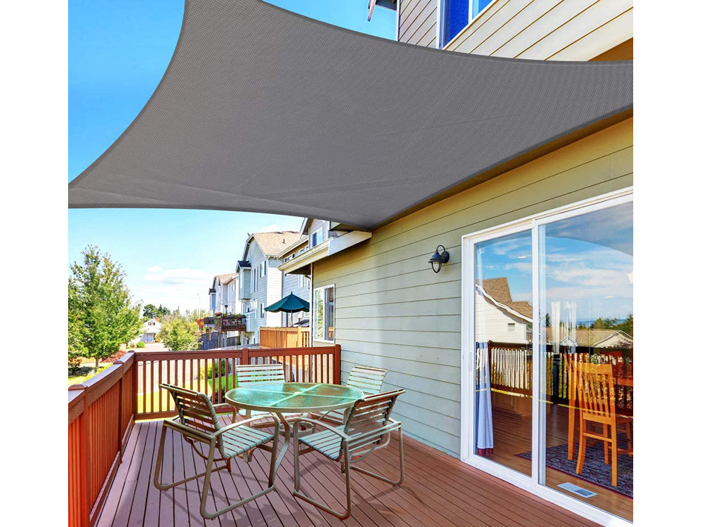 Garden Patio Waterproof Sun Shade Sail Awning Canopy 3x2m, Gray (4)