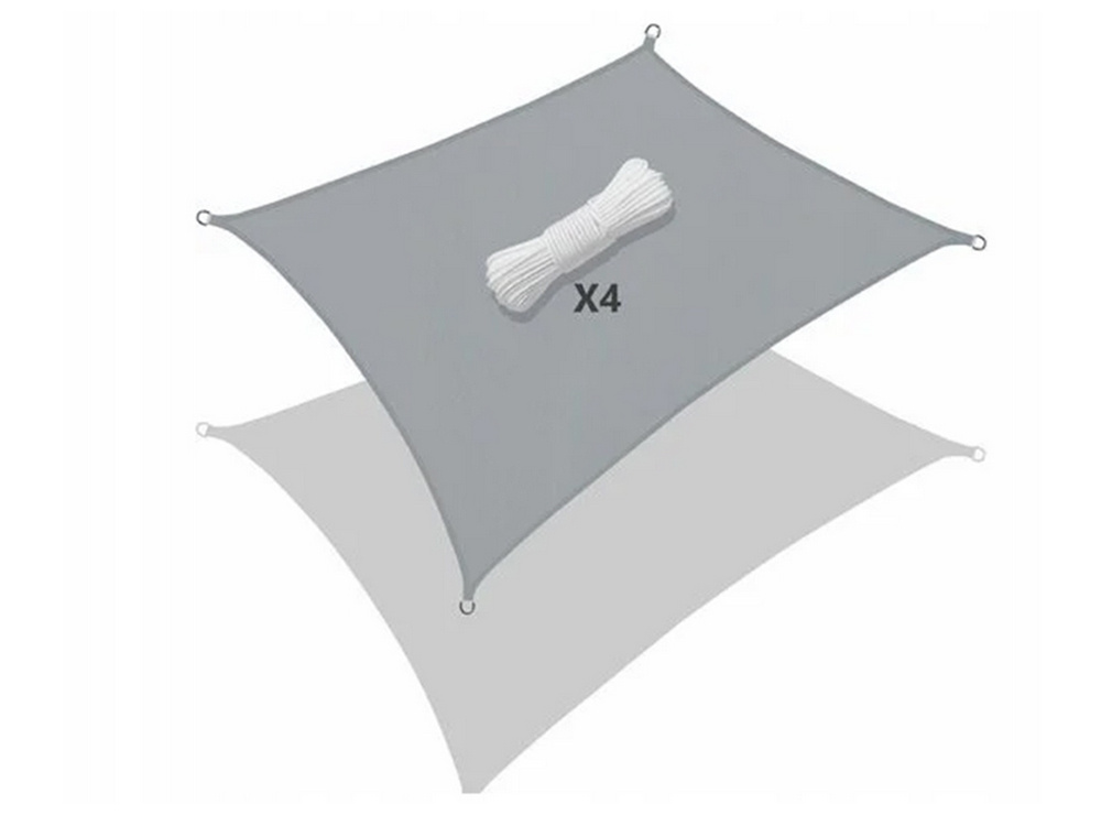 Garden Patio Waterproof Sun Shade Sail Awning Canopy 4x3m, Gray (0)