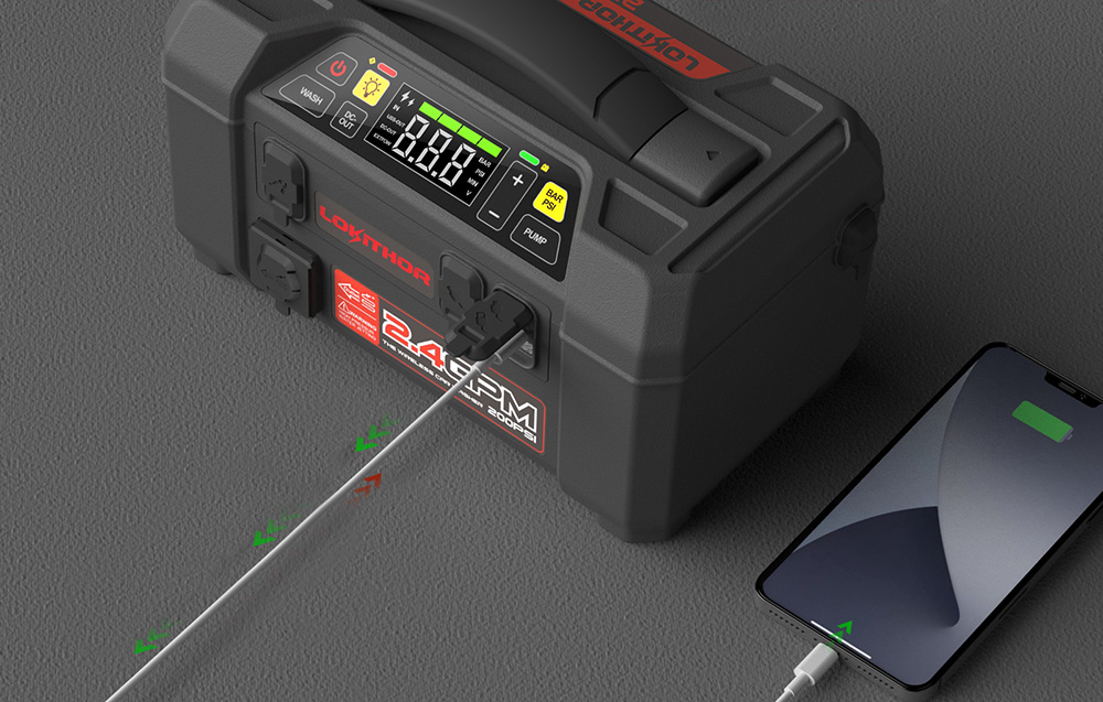 Lokithor AW401 5-in-1 Jump Starter 2500A 20000mAh Black (3)