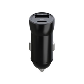 Maxlife MXCC-04 Quick Car Charger USB Type C + USB 20W, Black